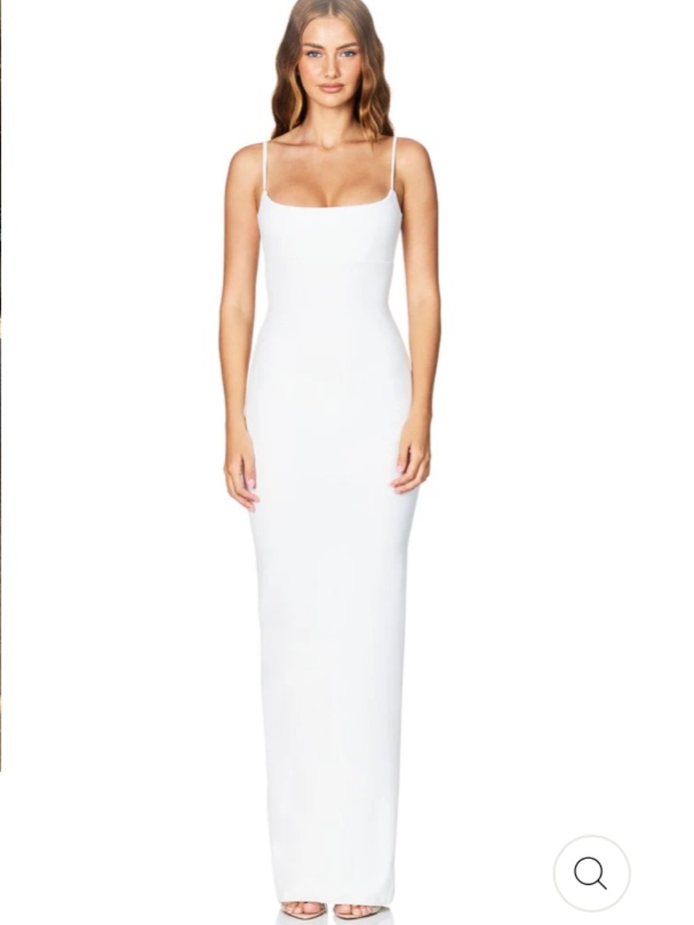 Nookie Bailey Slim Slip Maxi Dress Gown in Ivory - Small, thin strap,